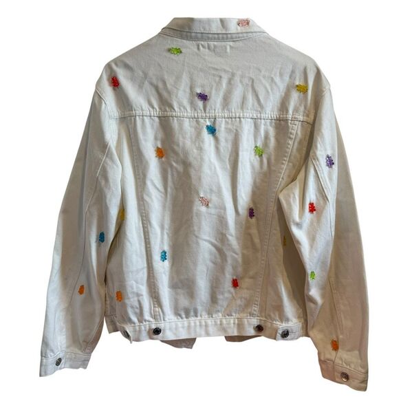 13DE MARZO White Denim Gummi Gummy Bear Jacket Size S - Picture 2 of 7